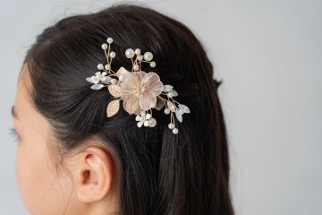 ゴールドパール・フラワーヘアーピン　H－176