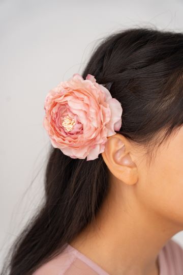 スモーキーピンク　フラワーピン　H－179