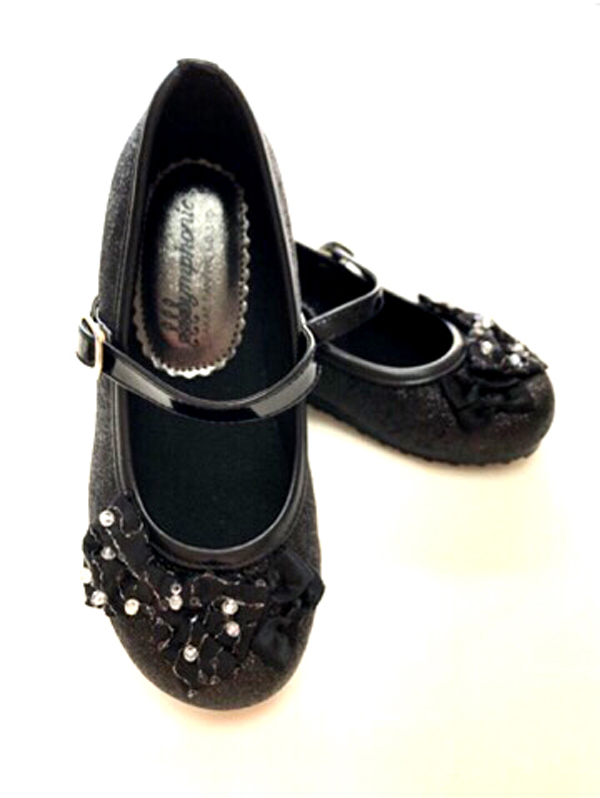 SALE フォーマルシューズ　リボンラメブラック17ｃｍ（販売商品）